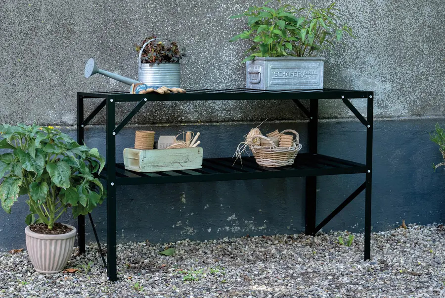 Alu Bord med Hylde - Sort